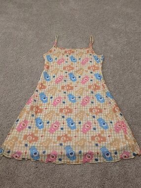 NWOT SHEIN Care Bears Plaid Yellow Sleeveless Cami Dress Medium